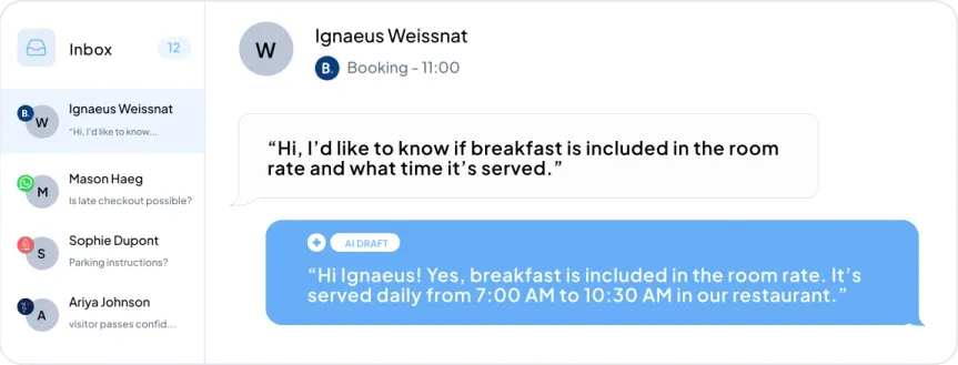 AI Inbox unified guest messaging interface
