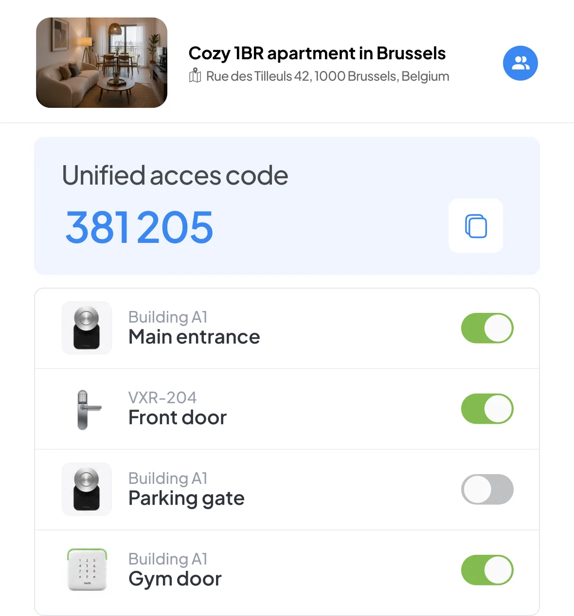 Service-based access feature screenshot