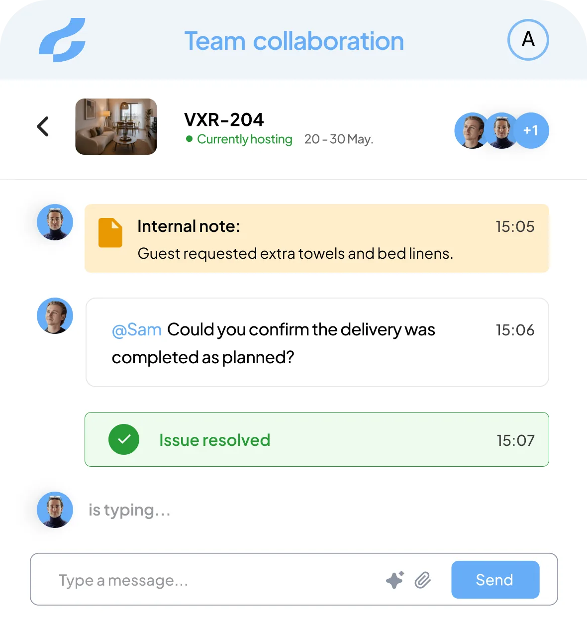 Team collaboration feature screenshot