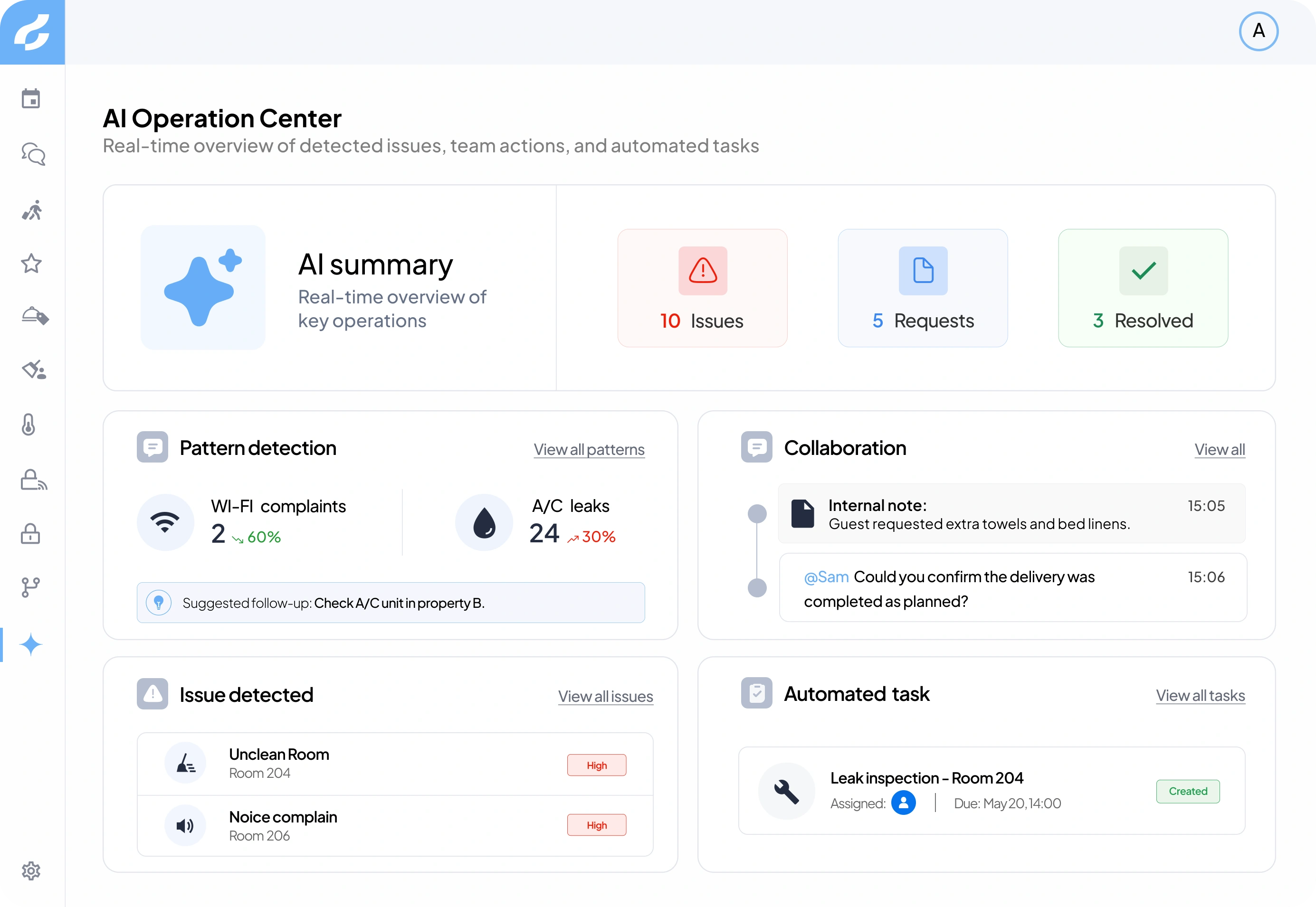 AI Operations Center interface preview